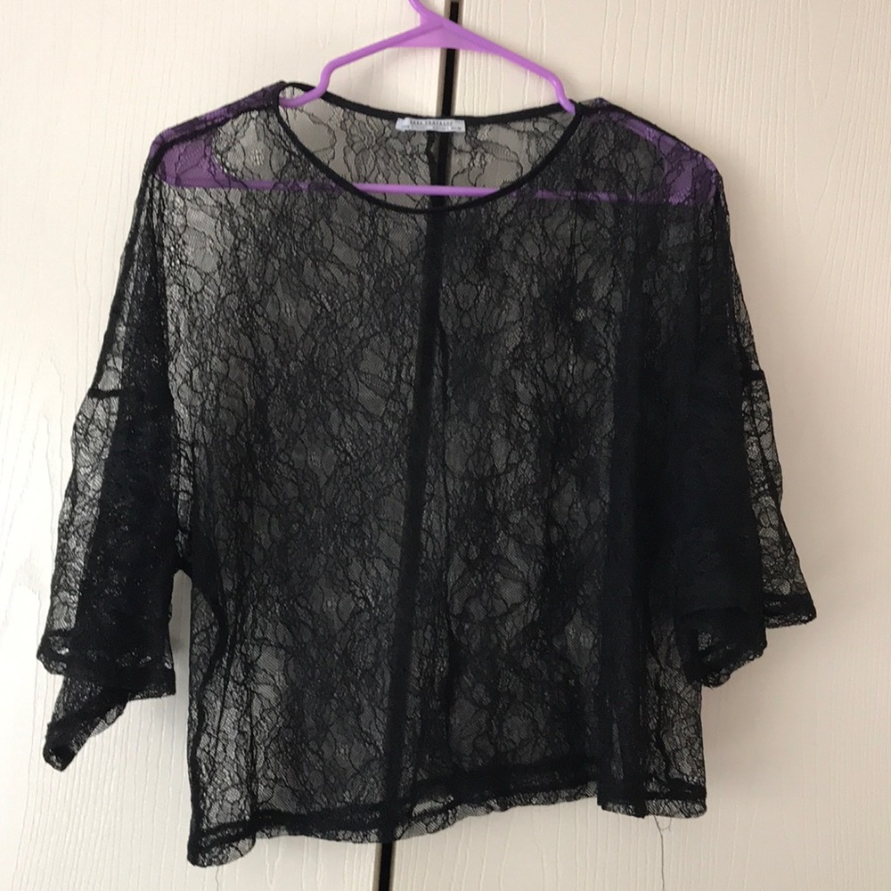 Black Zara Mesh Shirt